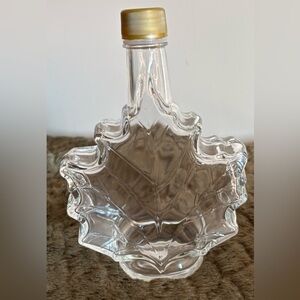 Clear Maple Leaf Shaped Glass Bottle
